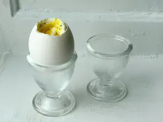 Æggebægre, ruflet glas, 2 stk samlet