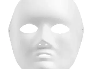 Helmaske, H: 22 cm, B: 17 cm, hvid, 1 stk.