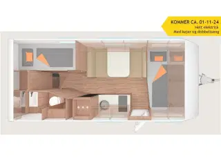 2025 - Weinsberg CaraCito 500 QDK   Flot Køjevogn med 2 køjer - Helt elektrisk!