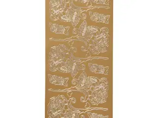 Stickers, roser, ark 10x23 cm, guld, 1 ark