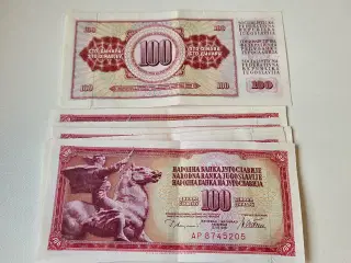Jugoslaviske 100 dinar sedler