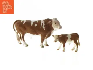 Schleich Figurer af ko og kalv (str. 14 cm)