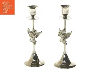 Sæt af engelske lysestager (str. 19,5 cm)