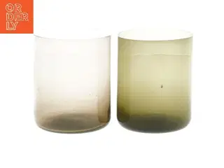 To glas lysestager (str. 8 cm, 2 styk cm)