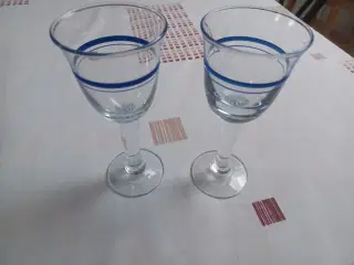 Holmegaard Blå klokke 2 ×Vin glas