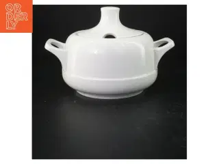 Hvid suppeterrin med låg (str. 25 cm)