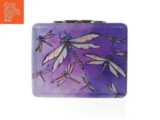 Metal madkasse med guldsmede design (str. 17x22x10 cm)