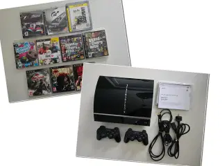 Playstation 3, inkl. 10 spil