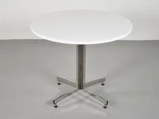 Rundt cafébord med hvid plade, ø 90 cm.