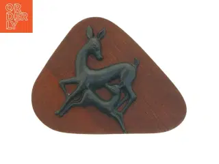 Teak træ Vægophæng med dyrefigur relief (str. 26 x 20 cm)