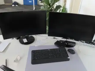 2 stk. Skærme, mus & tastatur SAMSUNG