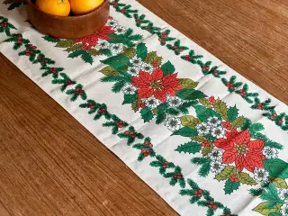 Retro bordløber m print, 127 x 33 cm