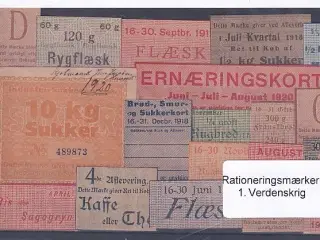 Rationeringsmærker - 1. Verdenskrig
