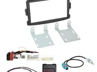 2-DIN kit Dacia/Fiat/Nissan/Opel/Renault sort ratbetj.