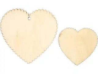 12 Træfinér Hjerter 5,1x5,1 cm til Dekoration