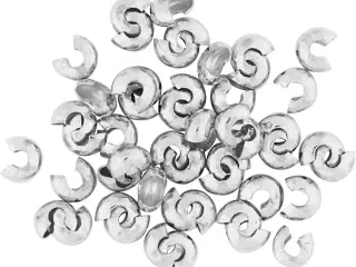 Knudeskjulere til elastik, diam. 5 mm, forsølvet, 500stk./ 1 pk.