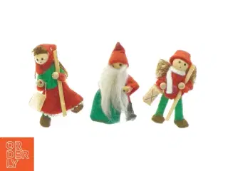 Julepynt figurer i træ og filt (str. 6,5 x 4)