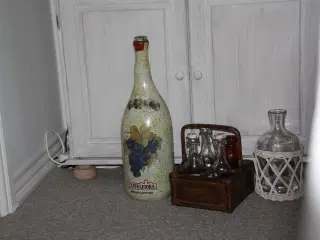 Glas flaske med emalje 52 cm