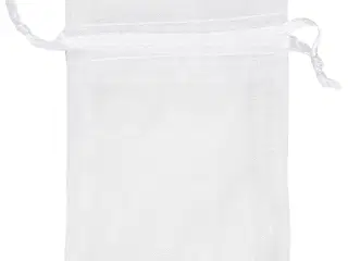 Hvide organzaposer 7x10 cm - 10 stk. til gaveindpakning