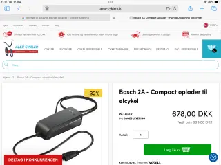 E-bike Bosch compact oplader