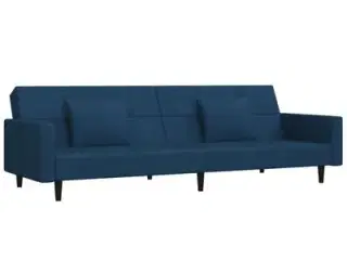 vidaXL 2-personers sovesofa med 2 puder fløjl blå