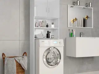 Vaskemaskineskab 64x25,5x190 cm spånplade hvid højglans