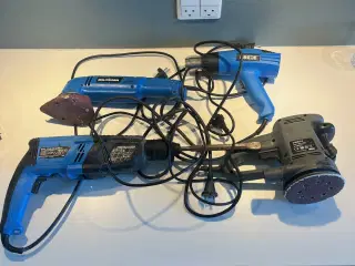 Værktøj varmepistol, mejsel, slibemaskiner