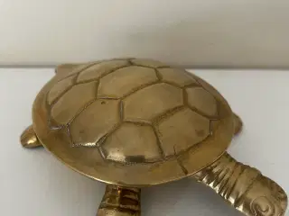 Smukt gammelt messing skildpadde skrin 