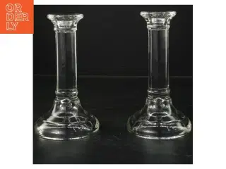 Par af glaslysestager (str.  18x10 cm)