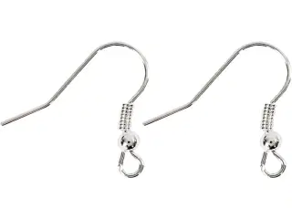 Ørekroge, L: 18 mm, sølv, 10stk./ 1 pk.
