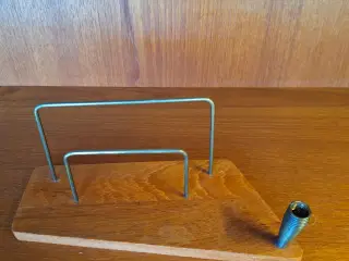 Teaktræ brev og skrivepens holder 