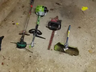 Forskellige havemaskiner og motor