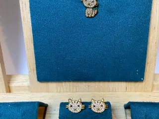 18K Guldbelagt Halskæde og Øreringe med sød killin