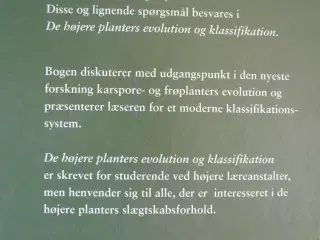 de højere planters evolution og klassifikation, af