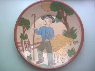 Keramik fad med får PLANTE underskål