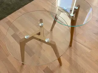 Flotte sofa/hjørneborde i glas sælges