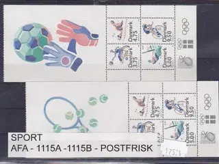 Sport AFA 1115A -1115B. Postfrisk
