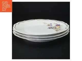 Blomstret porcelænstallerkener fra Bavaria (str. Diameter 21 en halv cm)