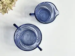 Lavendelblåt glas, kantet m swirl
