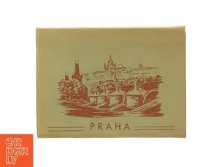Vintage fold-out postkort med billeder af Prag