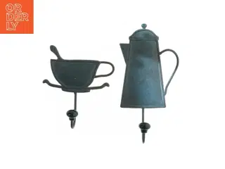 Metal kroge med kaffekande og skål design (str. 20 cm)