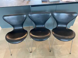 AJ Syver Stole 6 stk med stort læder