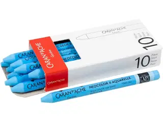 CARAN D’ACHE Neocolor II Lys Blå 10 stk. Akvarelvoks