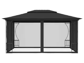 Pavillon med net 300x400x265 cm antracitgrå