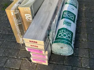 Haro grå gulv – 14 m² inkl. underlag og isolerings