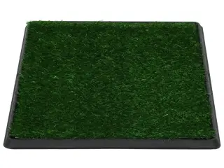 Kæledyrstoilet med bakke og kunstgræs 64x51x3 cm grøn