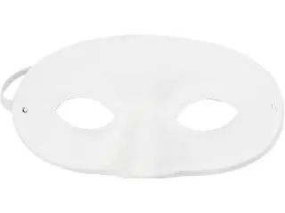 Halvmaske, H: 9,5 cm, B: 18,5 cm, hvid, 1 stk.