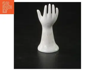 Hvid håndformet ringholder (str. 8 cm)