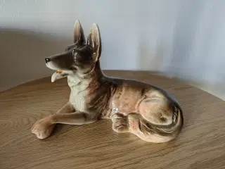 Flot ældre porselænshund
