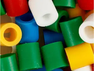 Rørperler, str. 10x10 mm, hulstr. 5,5 mm, JUMBO, standardfarver, 1000ass./ 1 pk.